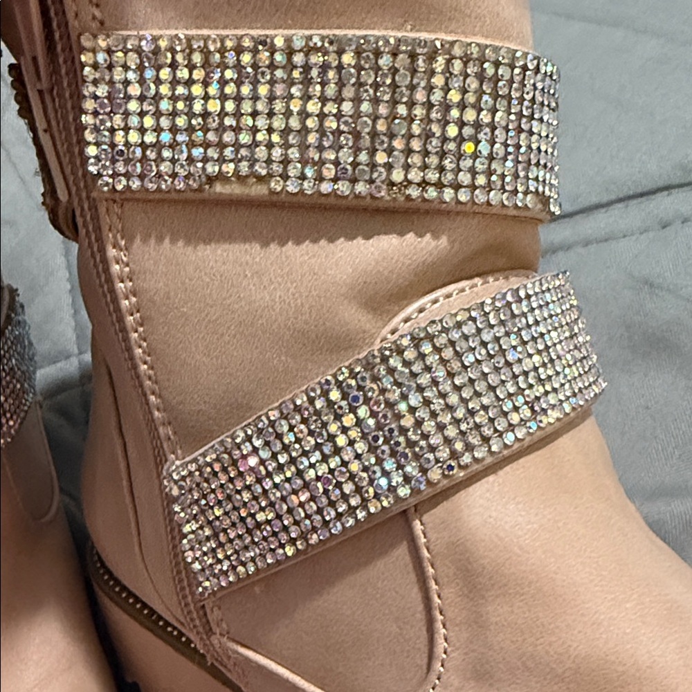 MIA Beige Ankle Boots with Sparkling Buckles - Picture 7 of 8